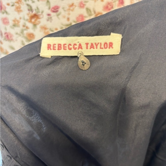 REBECCA TAYLOR GRAY 1 SHOULDER RUFFLED DRESS DOT SILK CHIFFON PARTY MINI - 4 - Picture 8 of 8